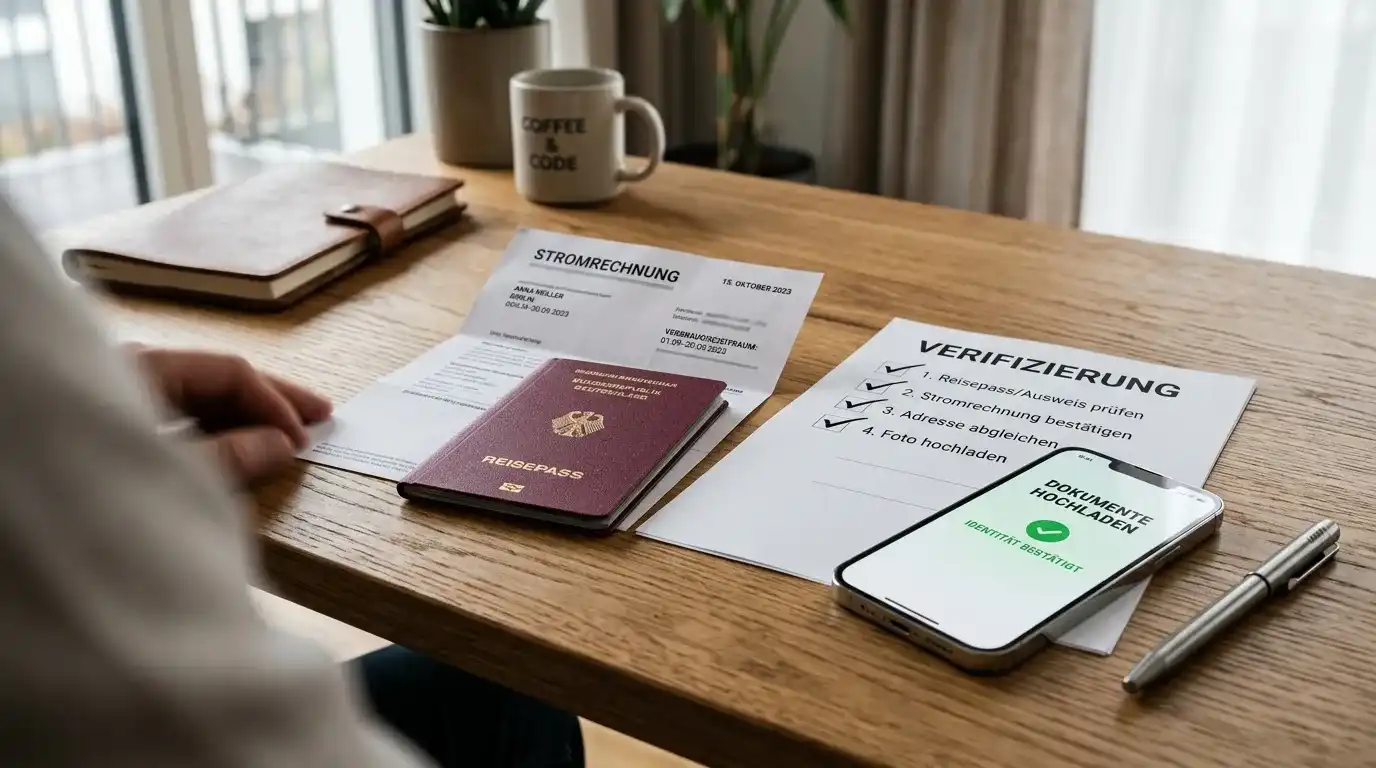 KYC-Verifizierung mit Ausweis und Dokumenten für Casino-Auszahlung