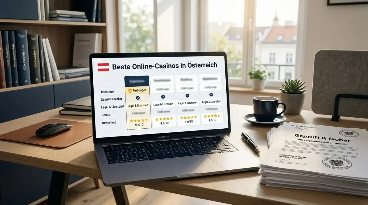 Vergleich der besten Online Casinos für Österreich mit Lizenzen und Dokumenten