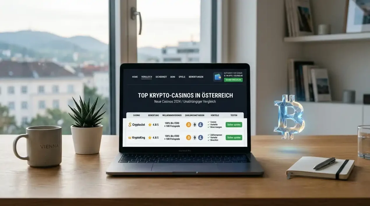 BNB-Casinovergleich an einem neutralen Arbeitsplatz mit Wallet-Ansicht und Spielauswahl