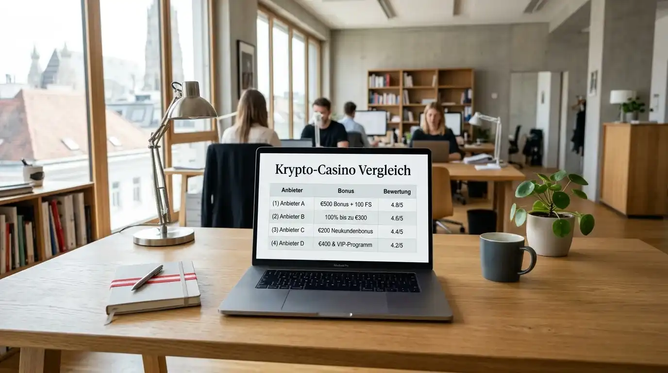 Vergleichstabelle mit neutralen Einträgen zu internationalen Krypto-Casinos